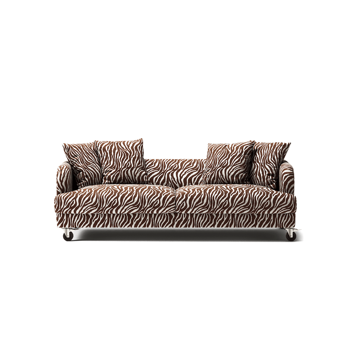 Harvey - 3 Seat - Chenille Jacquard Zebra Brown White