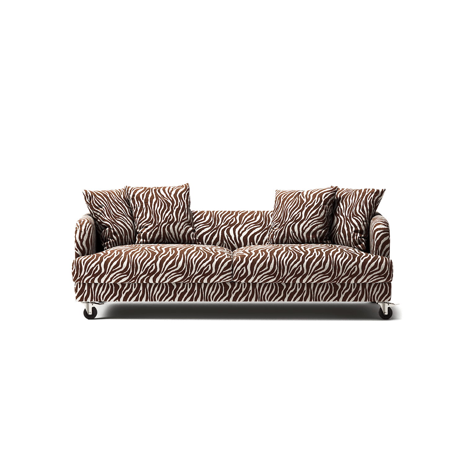 Harvey - 3 Seat - Chenille Jacquard Zebra Brown White