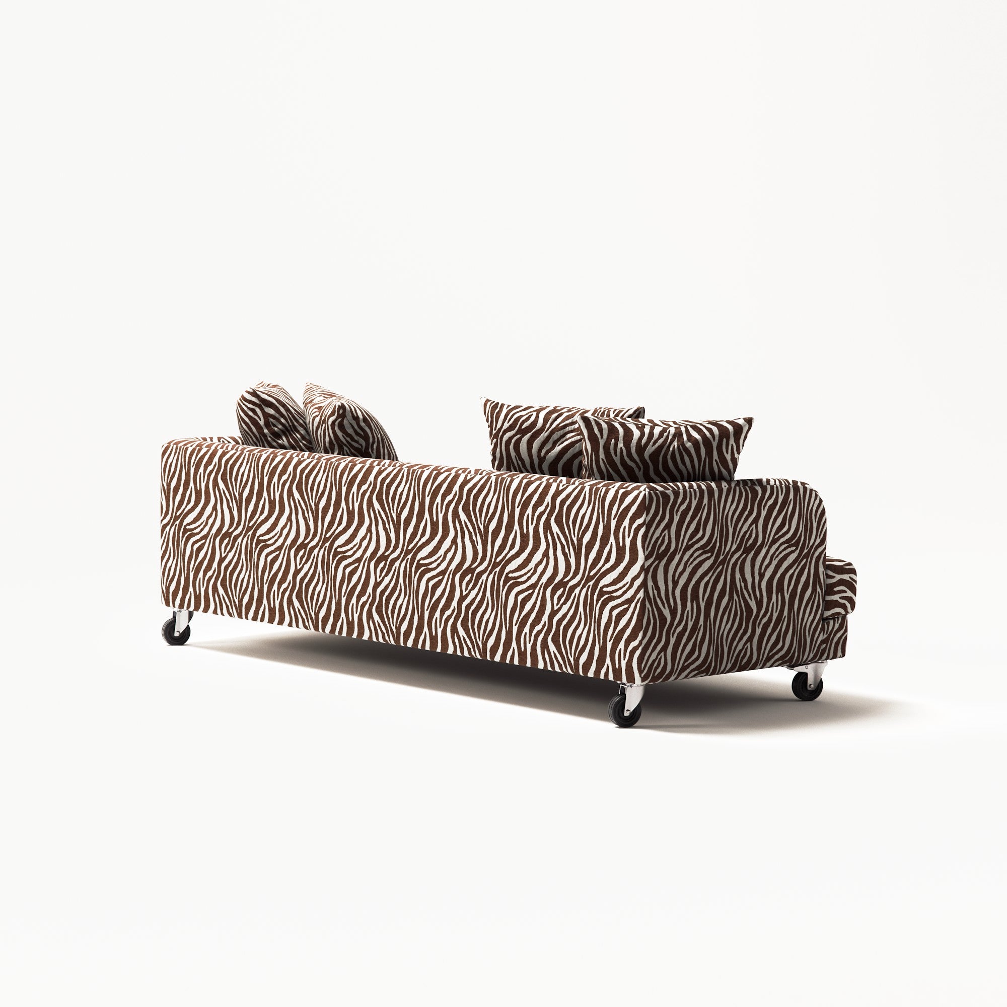Harvey - 3 Seat - Chenille Jacquard Zebra Brown White