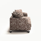 Harvey - 3 Seat - Chenille Jacquard Zebra Brown White