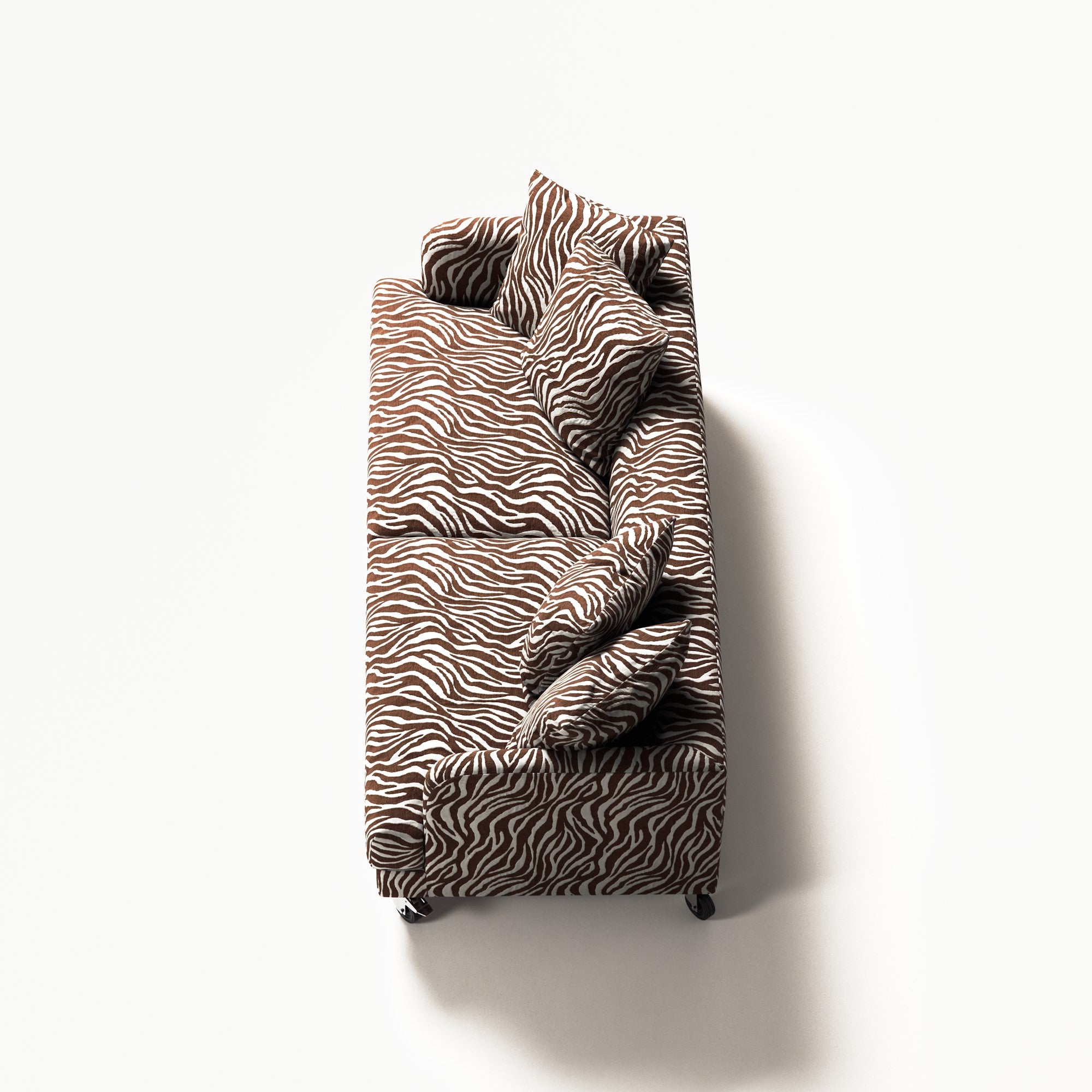 Harvey - 3 Seat - Chenille Jacquard Zebra Brown White