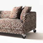 Harvey - 3 Seat - Chenille Jacquard Zebra Brown White