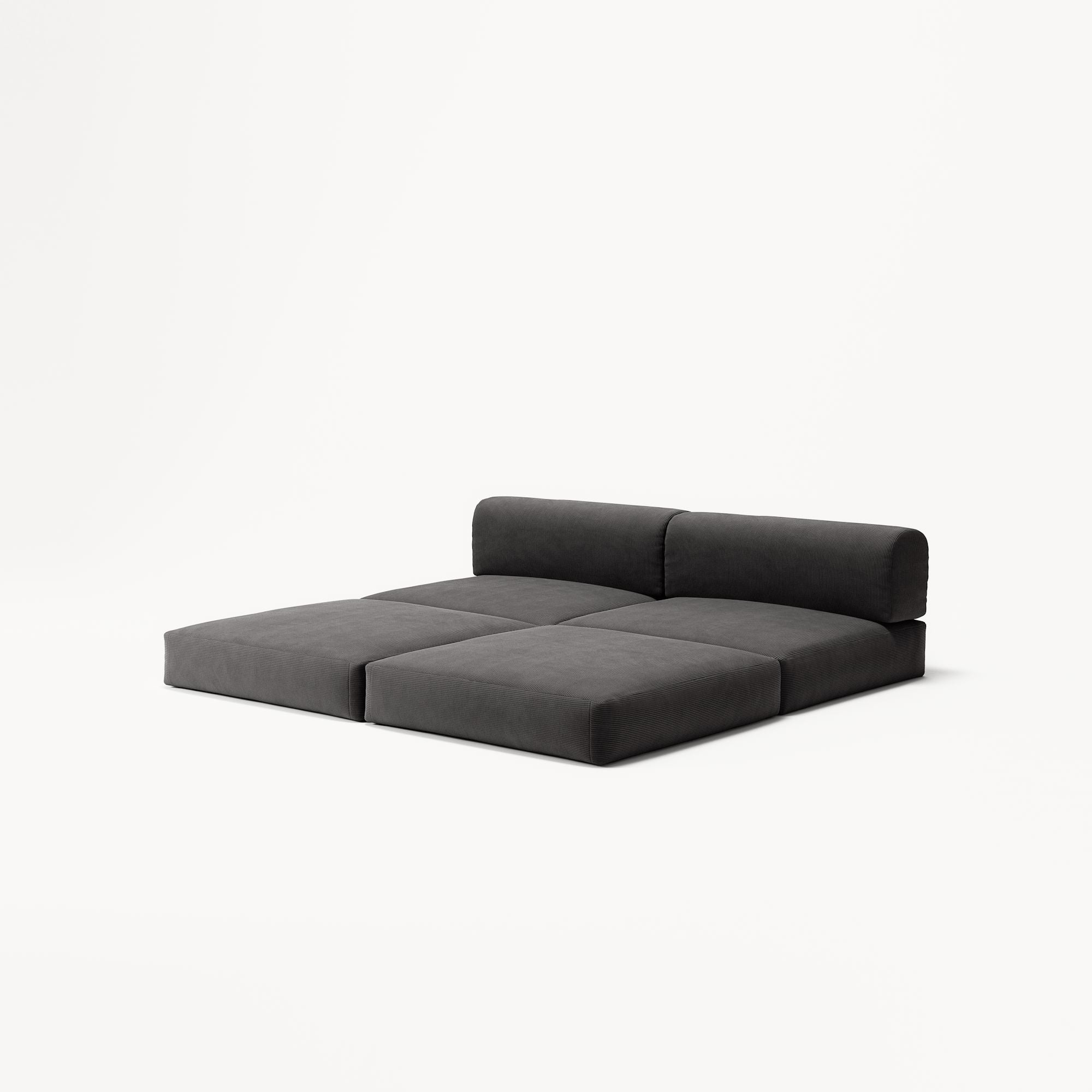 LUNA - 2 Seater Lounge - Corduroy Charcoal