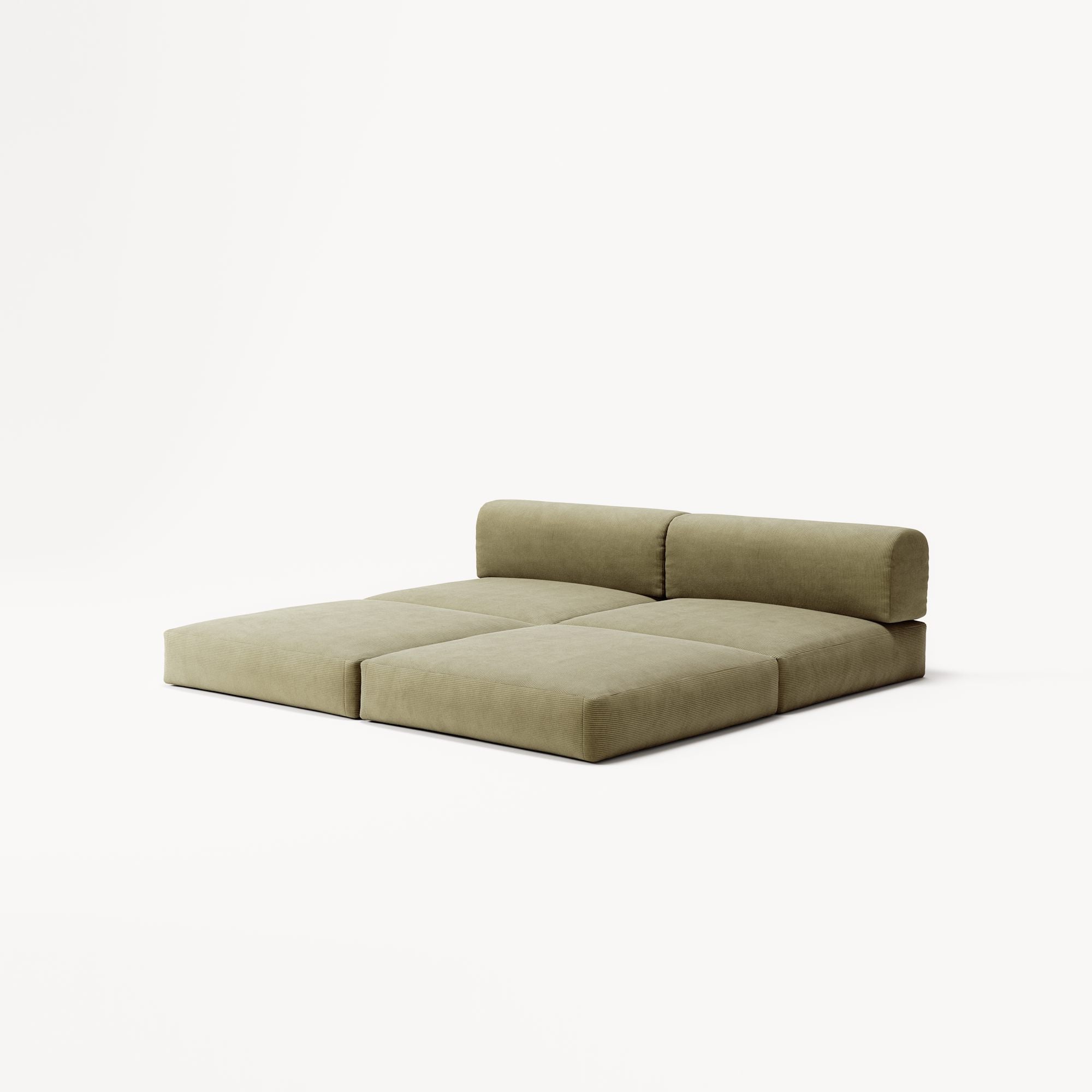 LUNA - 2 Seater Lounge - Corduroy Lime