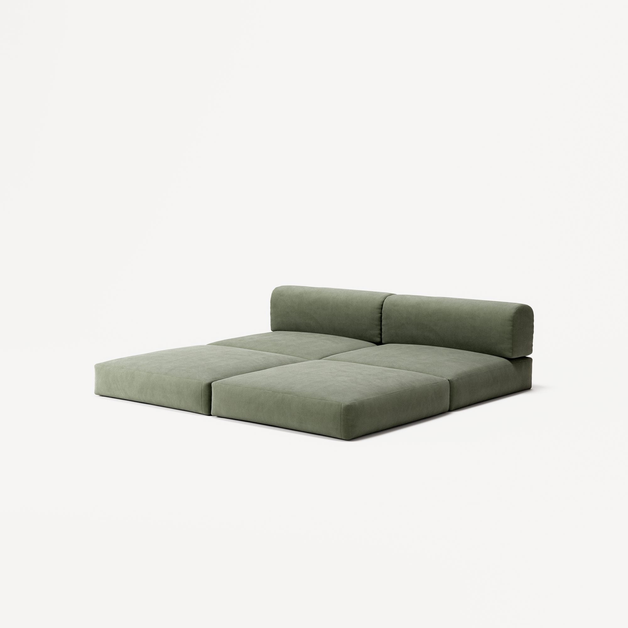 LUNA - 2 Seater Lounge - Corduroy Moss Green