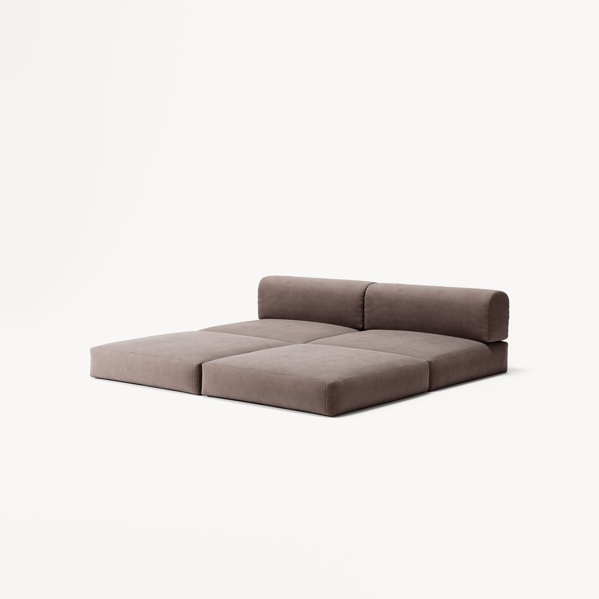 LUNA - 2 Seater Lounge - Corduroy Warm Brown