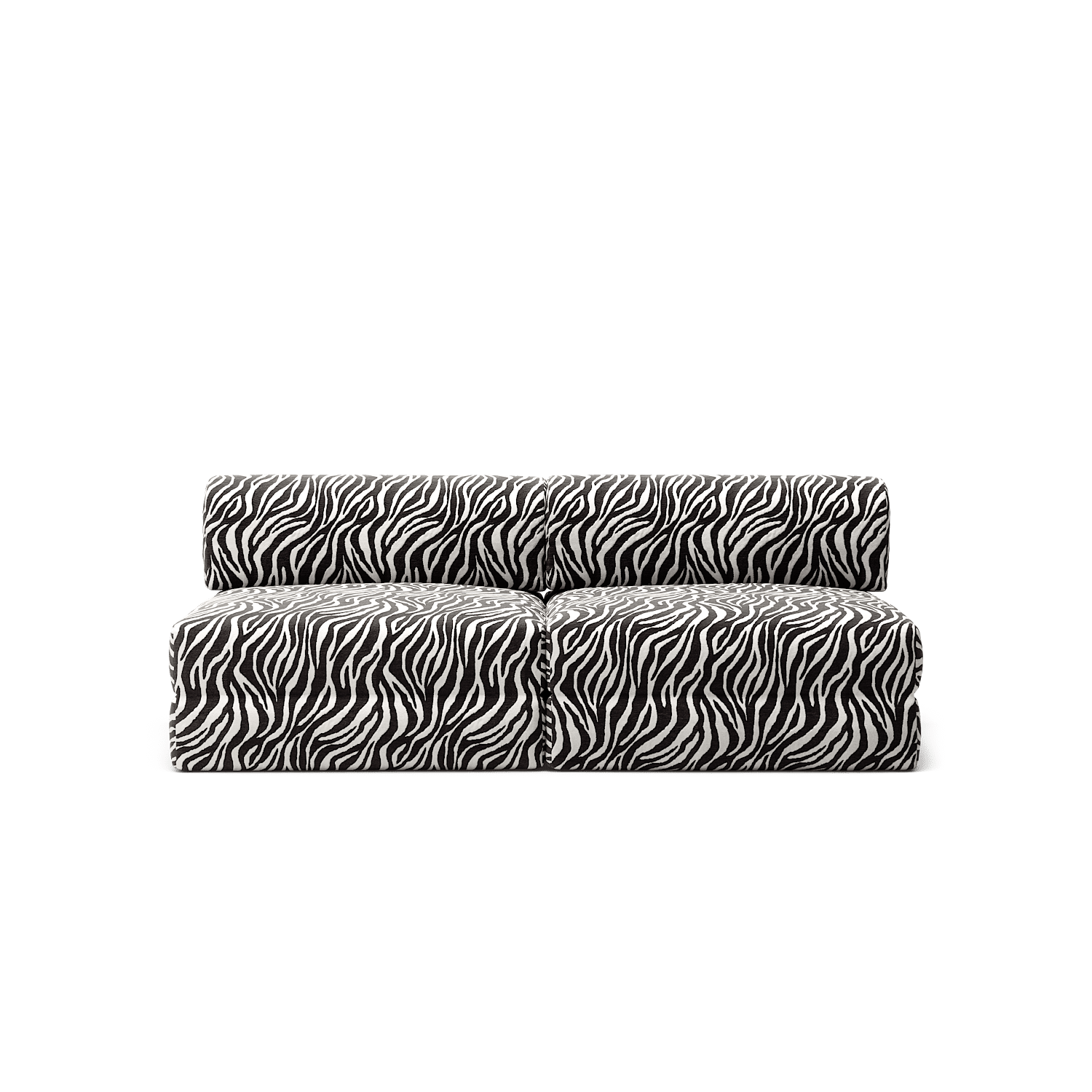 LUNA - 2 Seater Lounge - Chenille Jacquard Zebra Black White