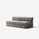 LUNA - 2 Seater Lounge - Chenille Jacquard Zebra Black White