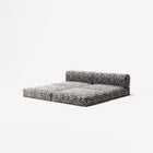 LUNA - 2 Seater Lounge - Chenille Jacquard Zebra Black White