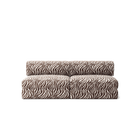 LUNA - 2 Seater Lounge - Chenille Jacquard Zebra Brown White