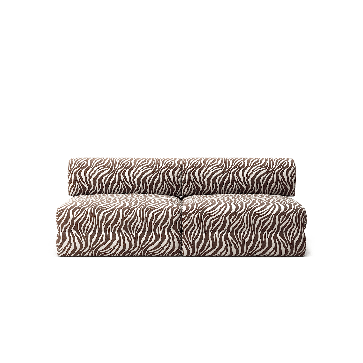 LUNA - 2 Seater Lounge - Chenille Jacquard Zebra Brown White