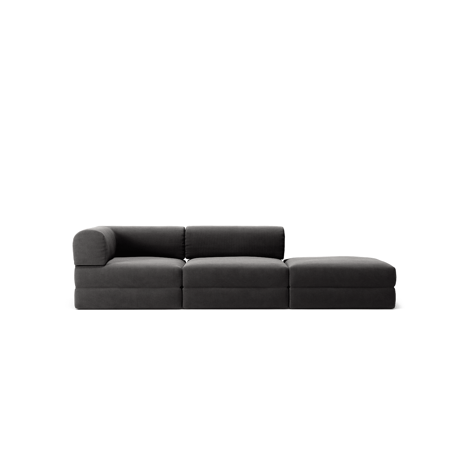 LUNA - 2 Seat with open end - Right - Corduroy Charcoal