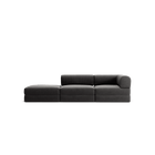 LUNA - 2 Seat with open end - Left - Corduroy Charcoal