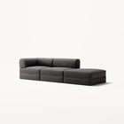 LUNA - 2 Seat with open end - Right - Corduroy Charcoal