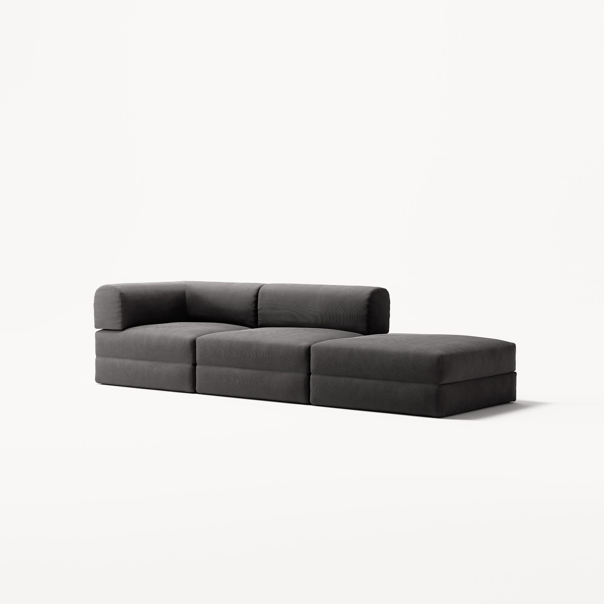 LUNA - 2 Seat with open end - Right - Corduroy Charcoal
