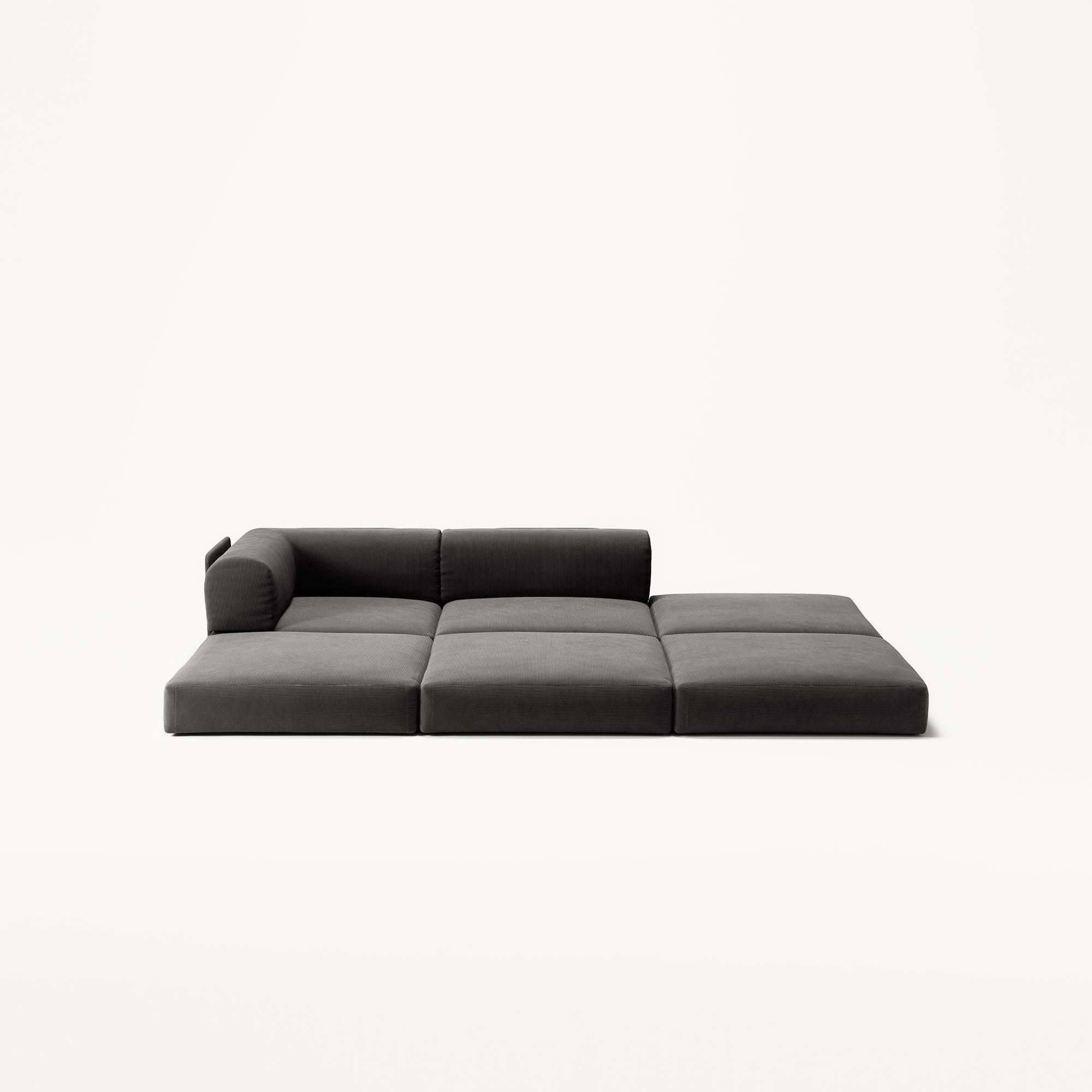 LUNA - 2 Seat with open end - Right - Corduroy Charcoal