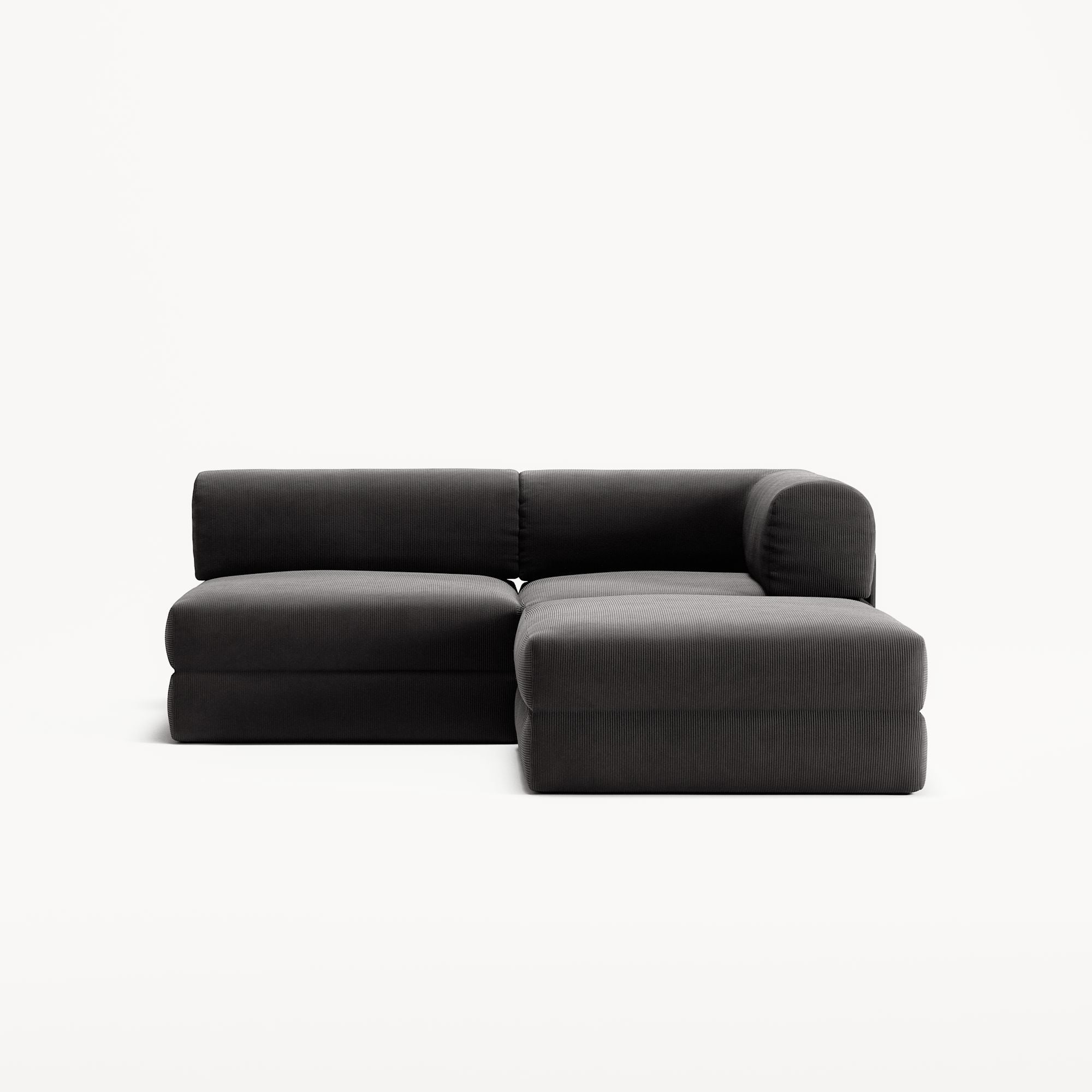 LUNA - 2 Seat with open end - Left - Corduroy Charcoal