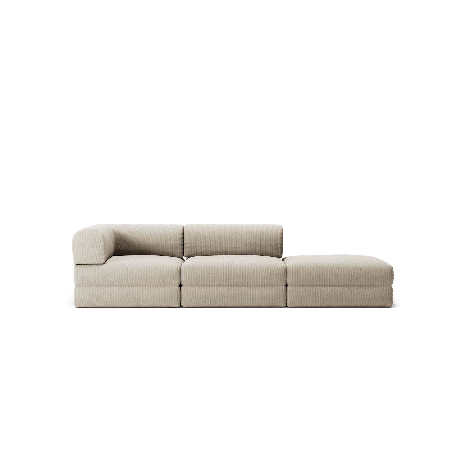 LUNA - 2 Seat with open end - Right - Corduroy Off-White
