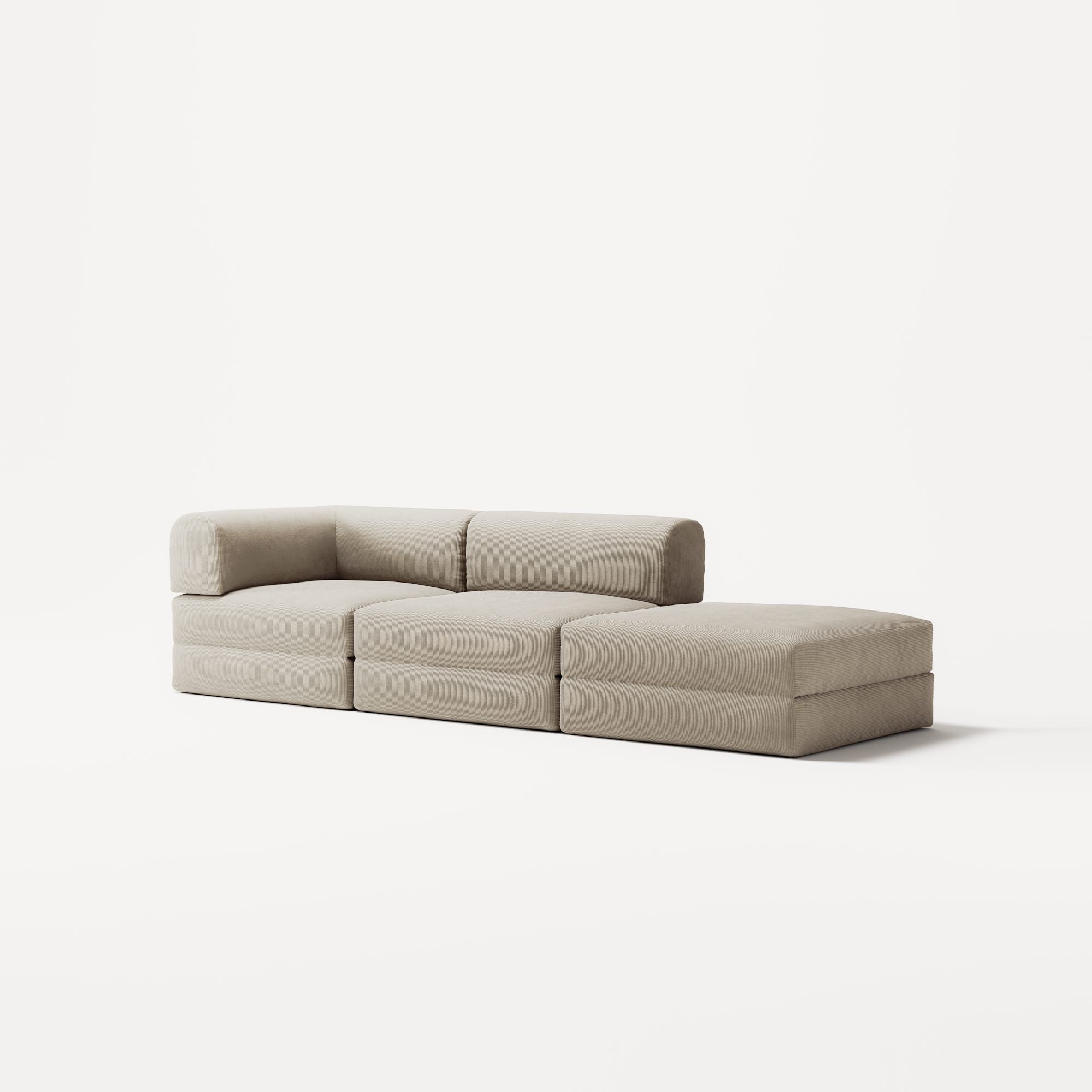 LUNA - 2 Seat with open end - Right - Corduroy Off-White