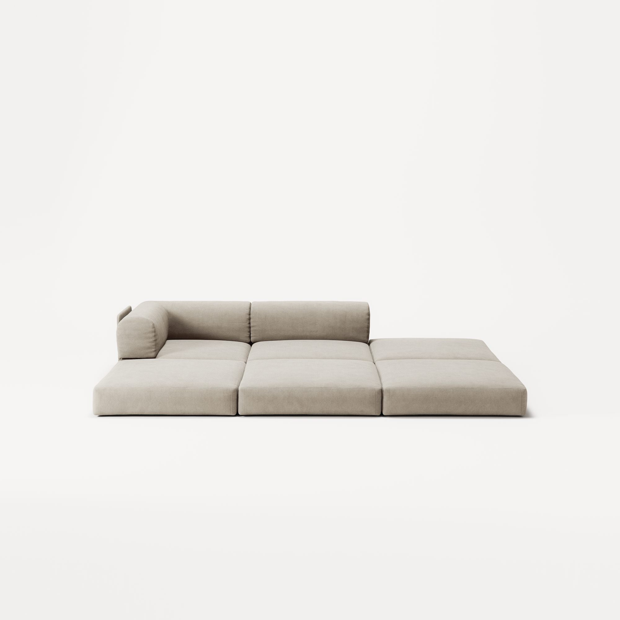 LUNA - 2 Seat with open end - Right - Corduroy Off-White