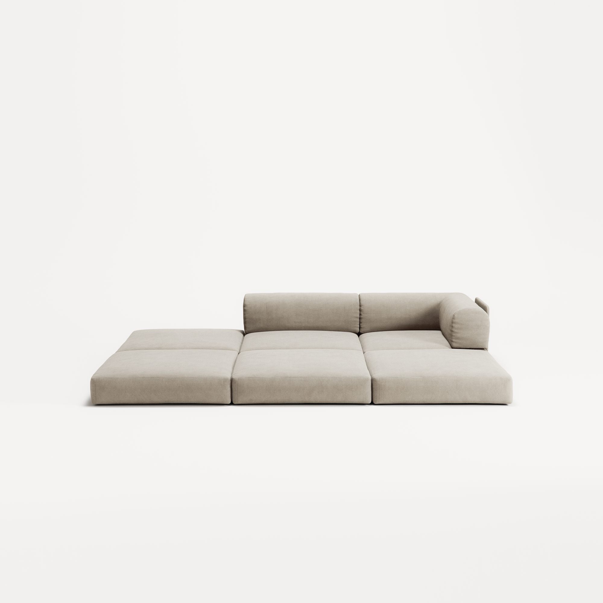 LUNA - 2 Seat with open end - Left - Corduroy Off-White