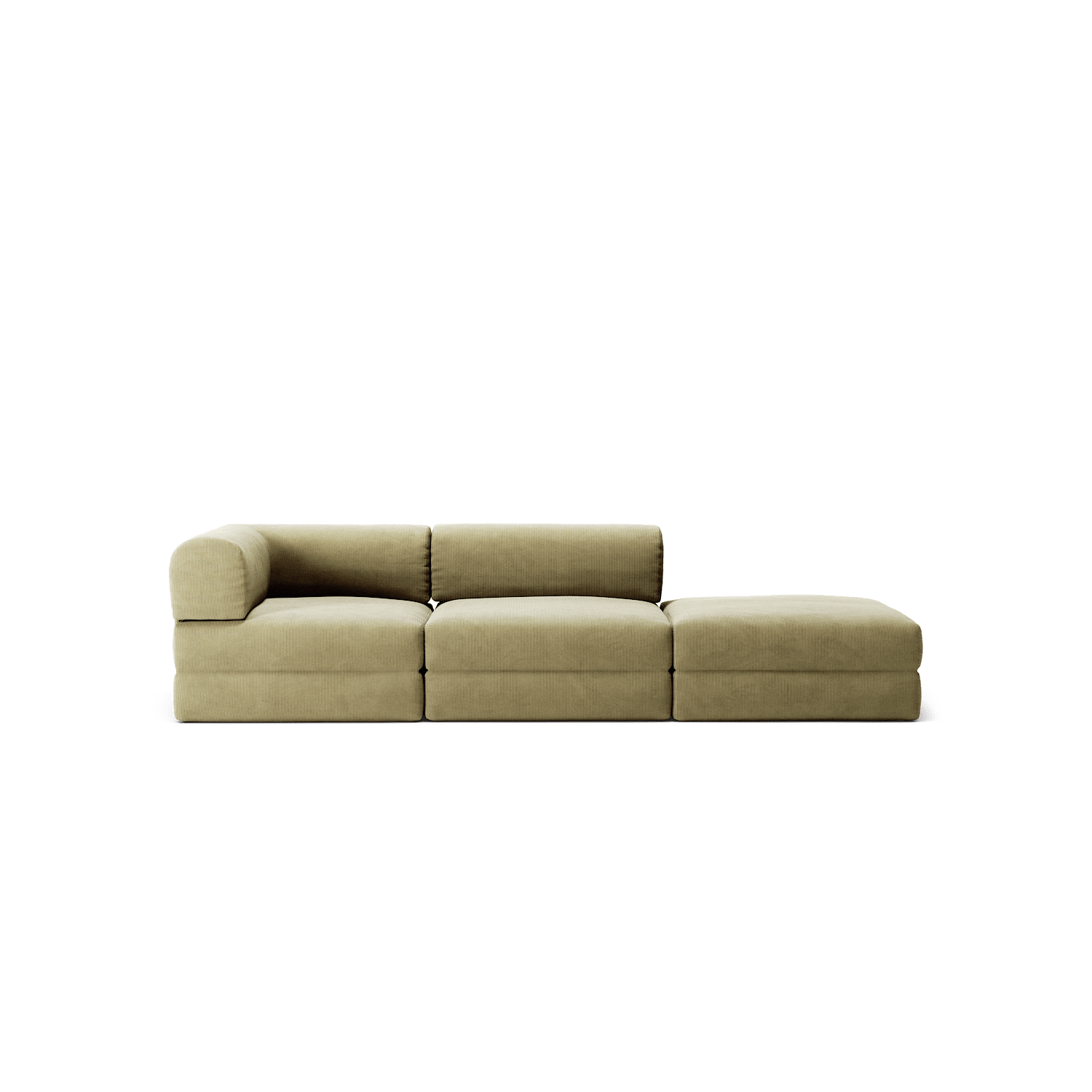 LUNA - 2 Seat with open end - Right - Corduroy Lime
