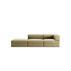 LUNA - 2 Seat with open end - Left - Corduroy Lime