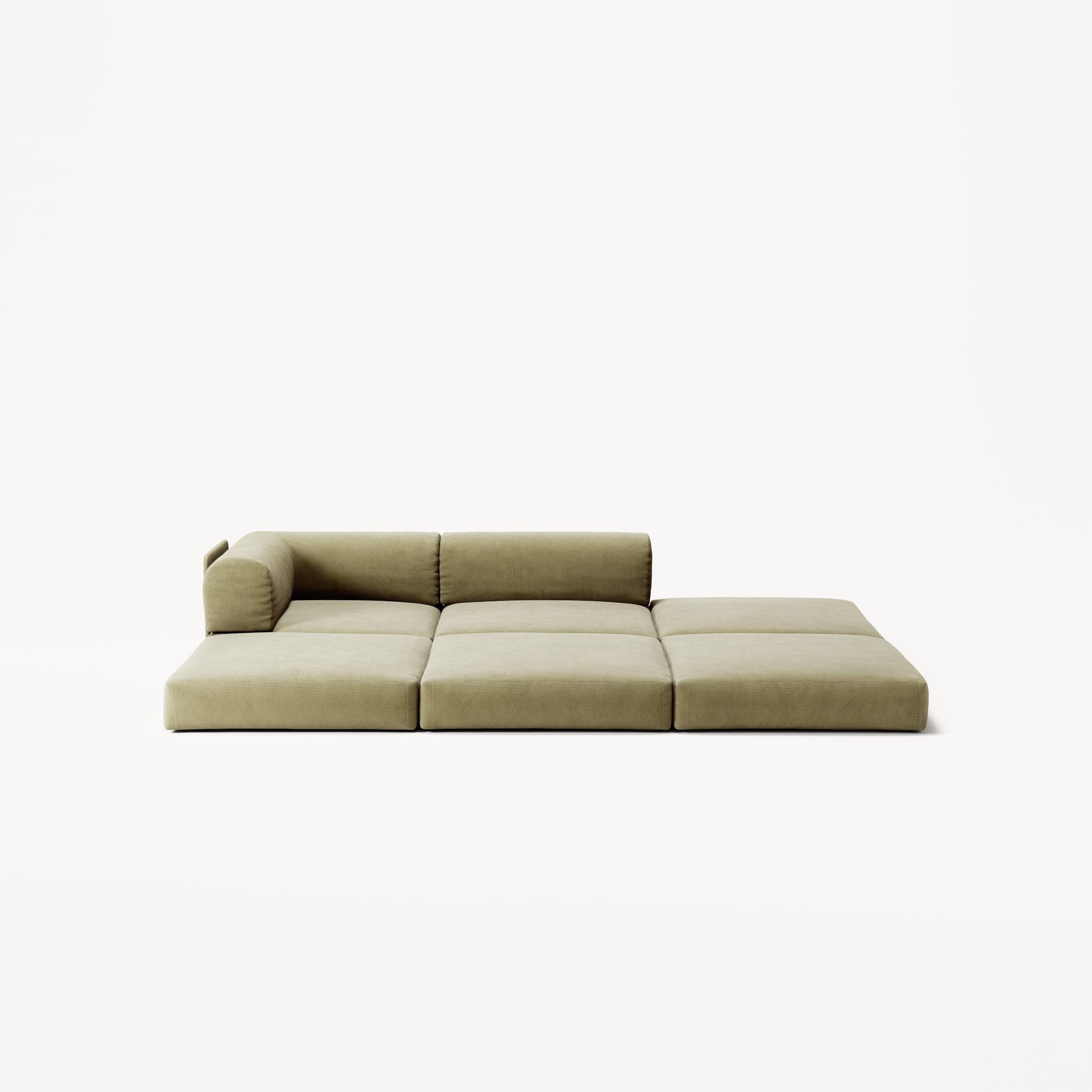 LUNA - 2 Seat with open end - Right - Corduroy Lime