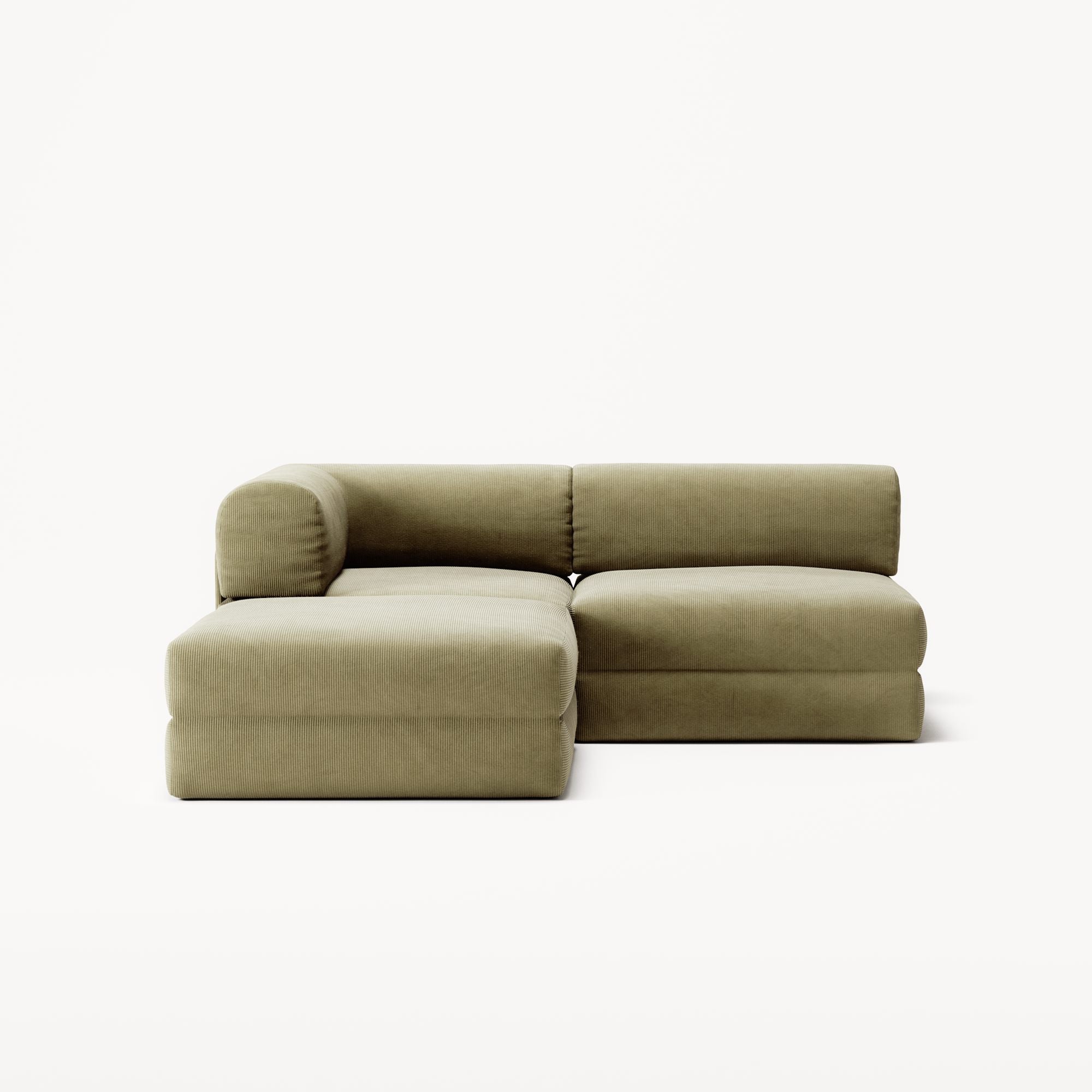 LUNA - 2 Seat with open end - Right - Corduroy Lime