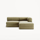 LUNA - 2 Seat with open end - Left - Corduroy Lime