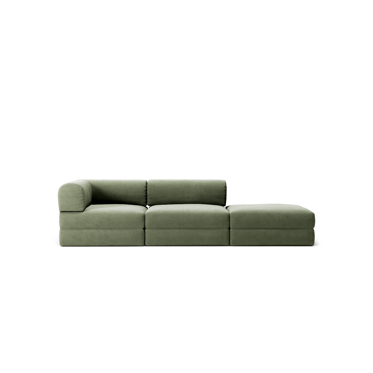 LUNA - 2 Seat with open end - Right - Corduroy Moss Green