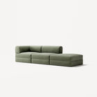 LUNA - 2 Seat with open end - Right - Corduroy Moss Green