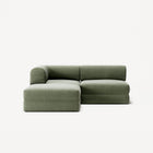 LUNA - 2 Seat with open end - Right - Corduroy Moss Green