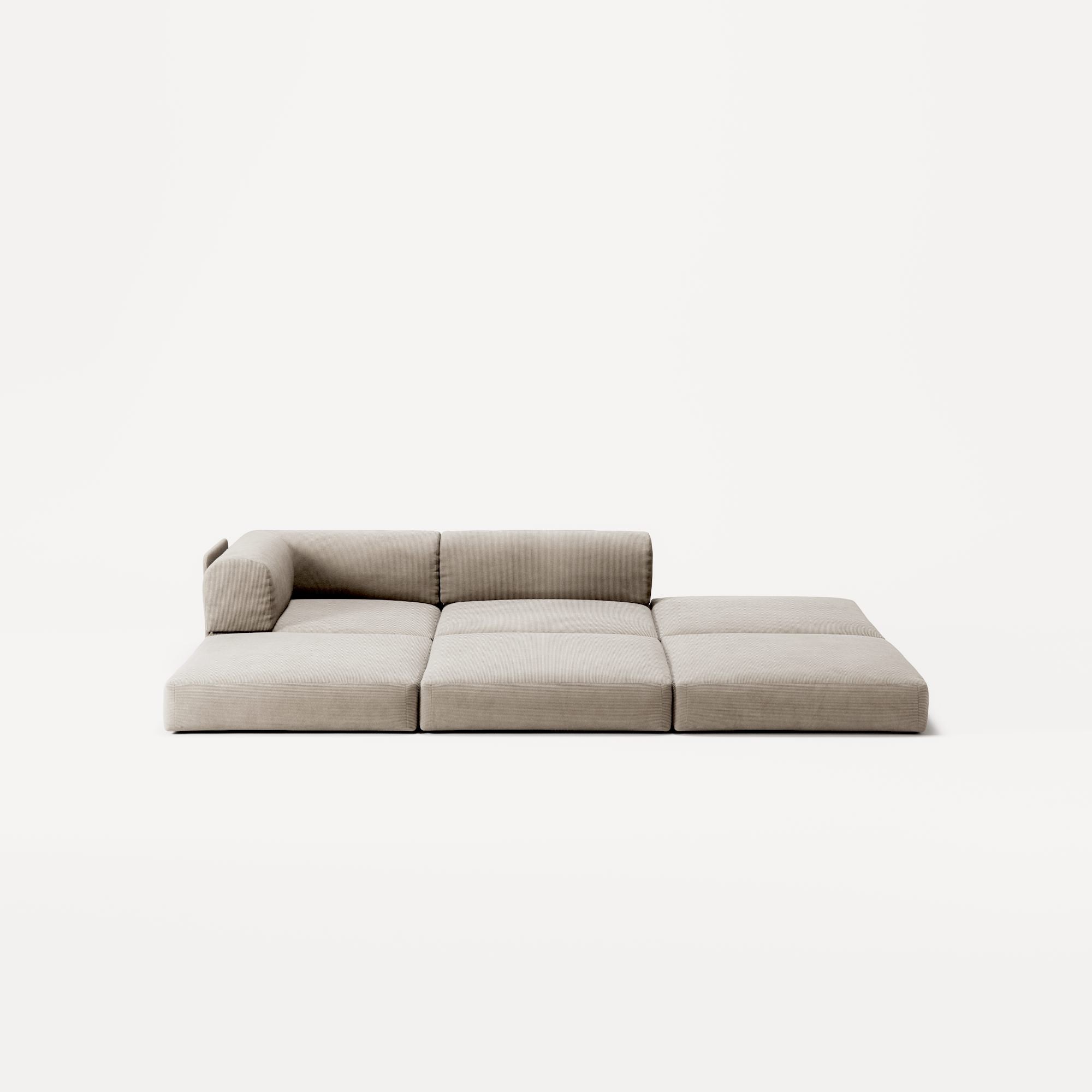 LUNA - 2 Seat with open end - Right - Corduroy Pale Beige