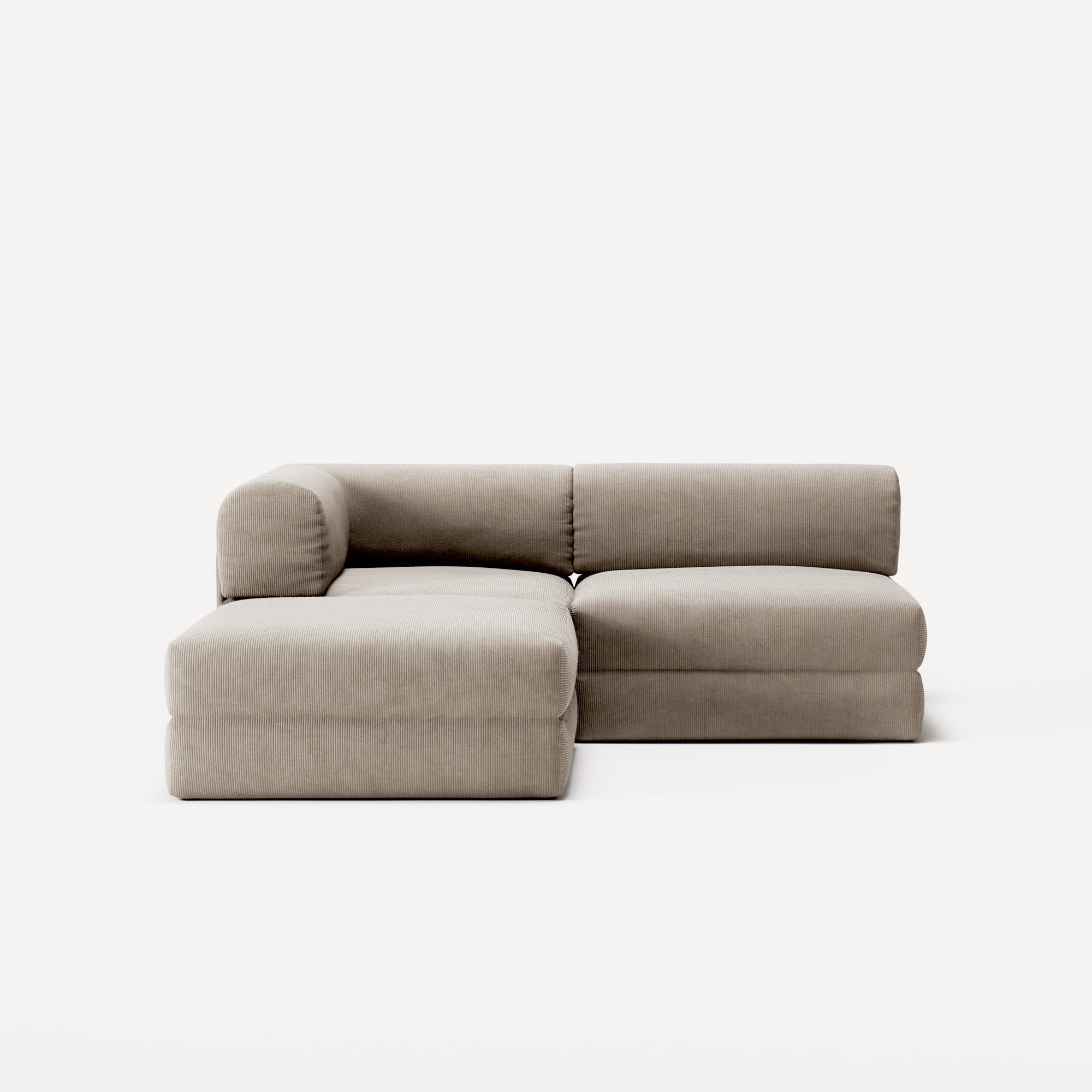 LUNA - 2 Seat with open end - Right - Corduroy Pale Beige