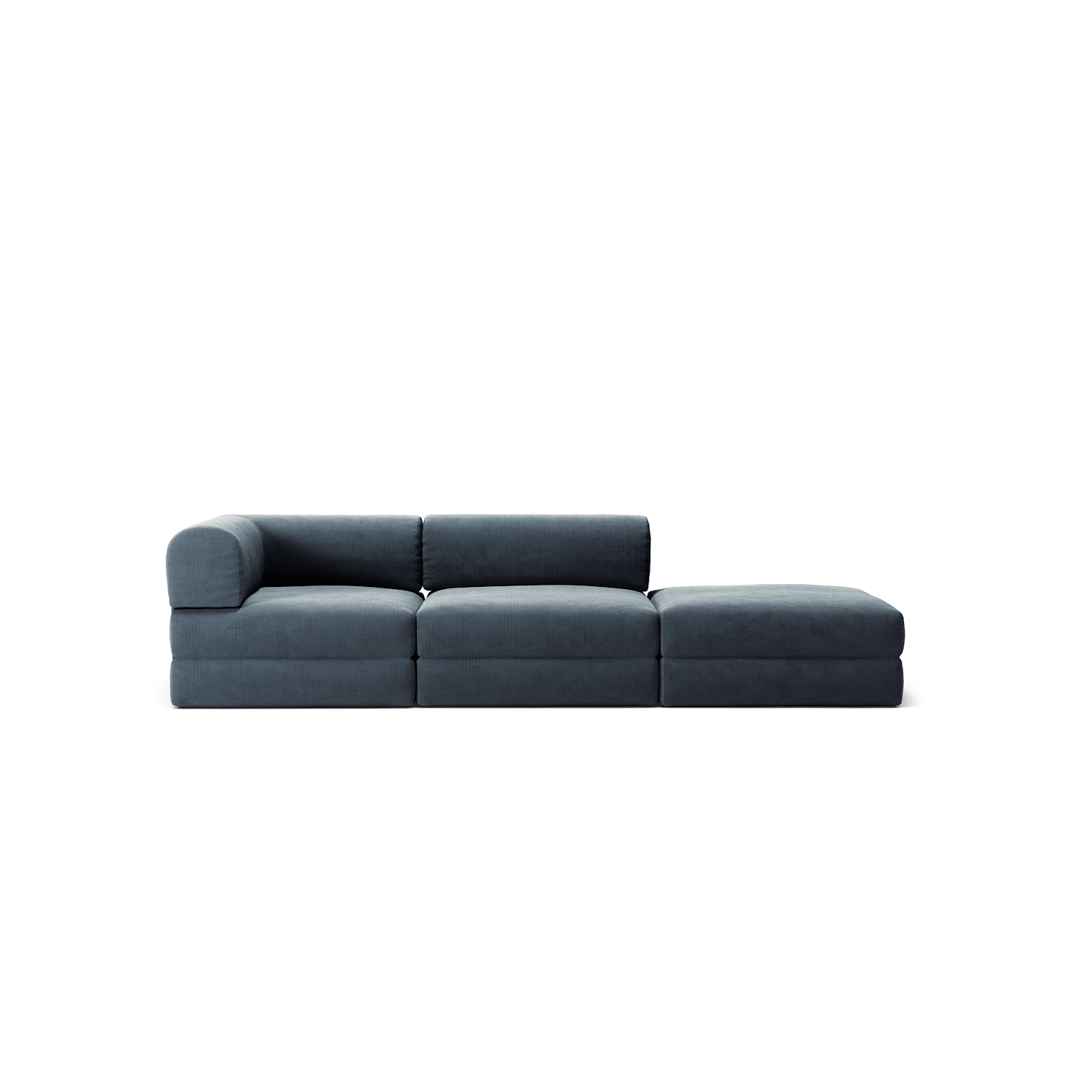 LUNA - 2 Seat with open end - Right - Corduroy Dark Blue