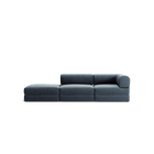 LUNA - 2 Seat with open end - Left - Corduroy Dark Blue