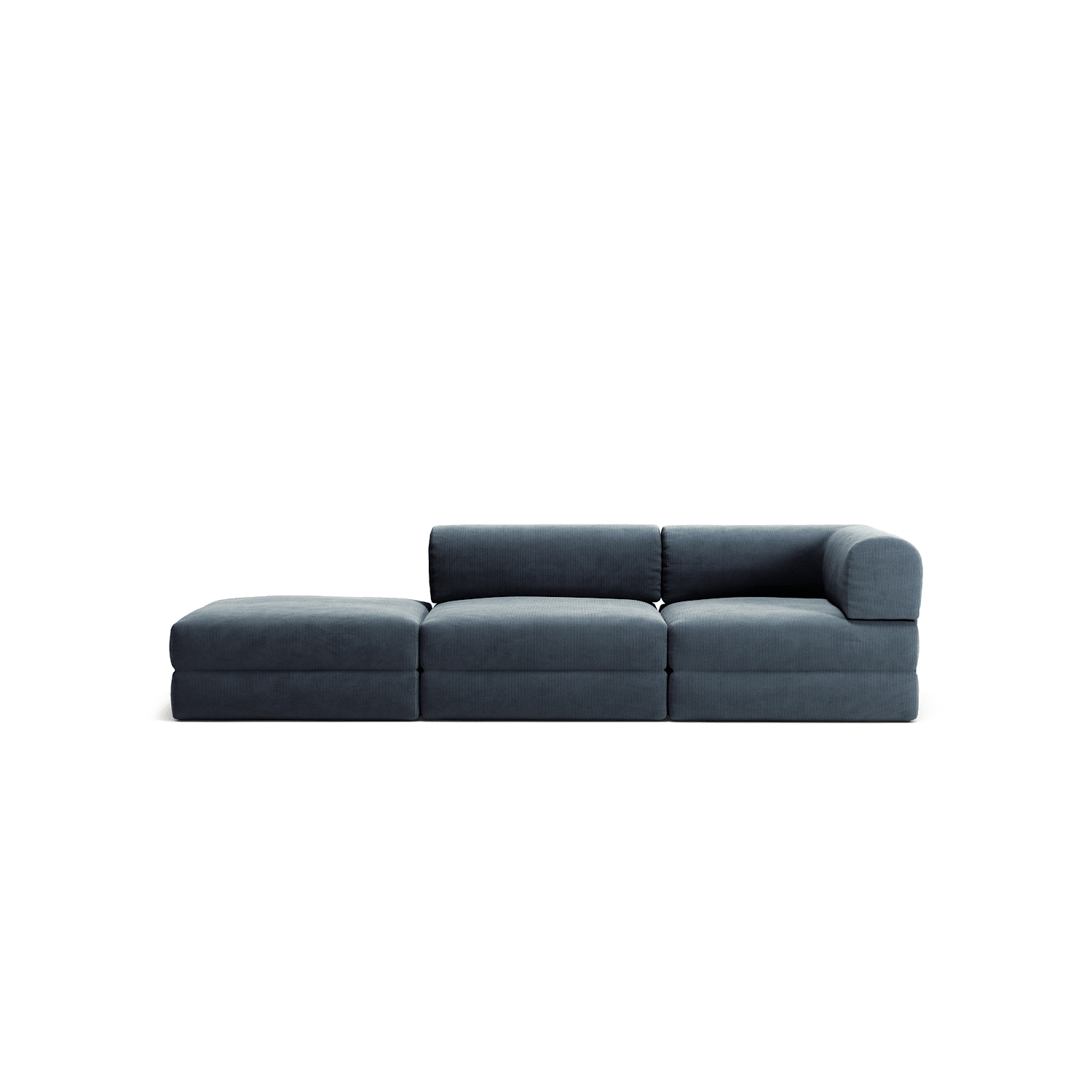 LUNA - 2 Seat with open end - Left - Corduroy Dark Blue