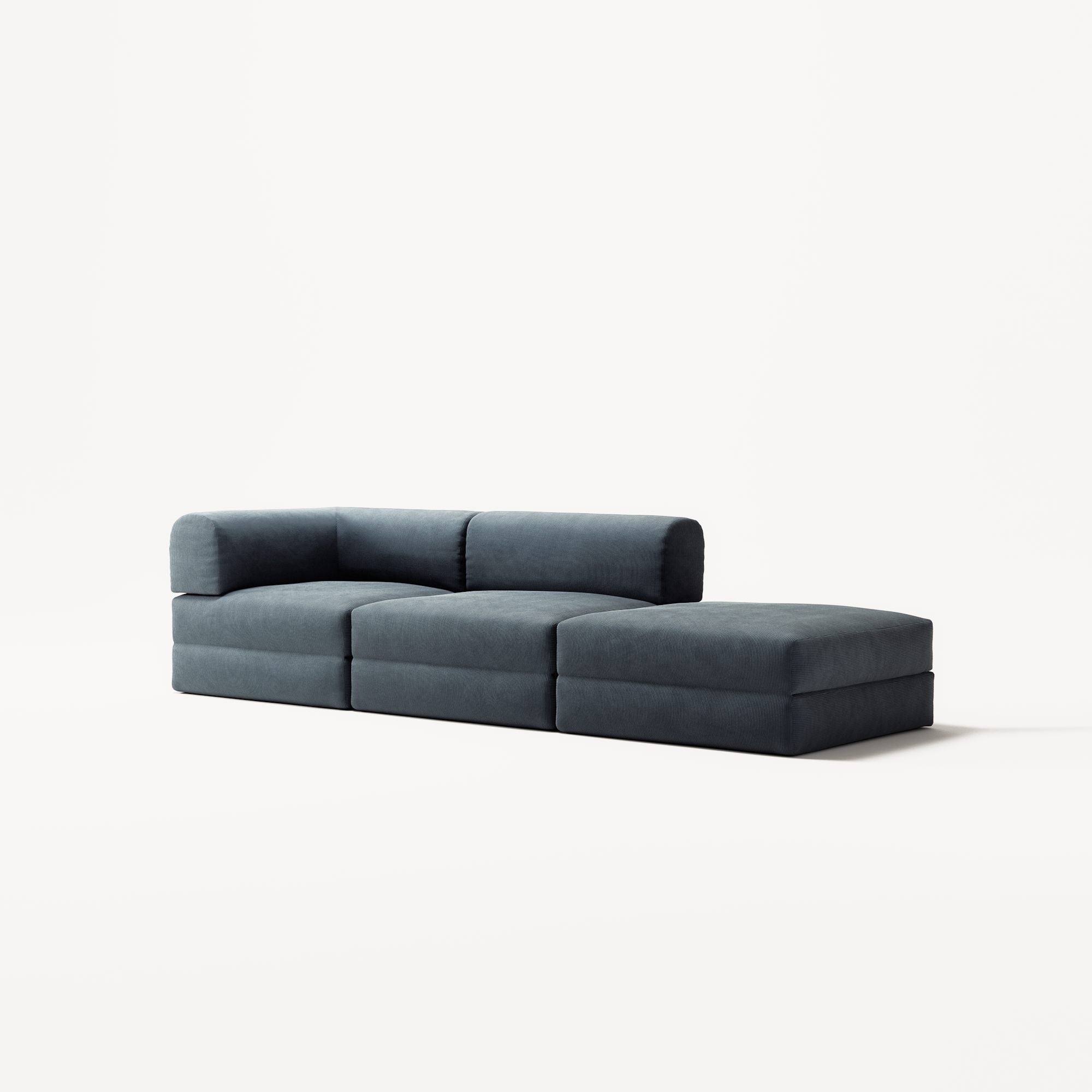 LUNA - 2 Seat with open end - Right - Corduroy Dark Blue