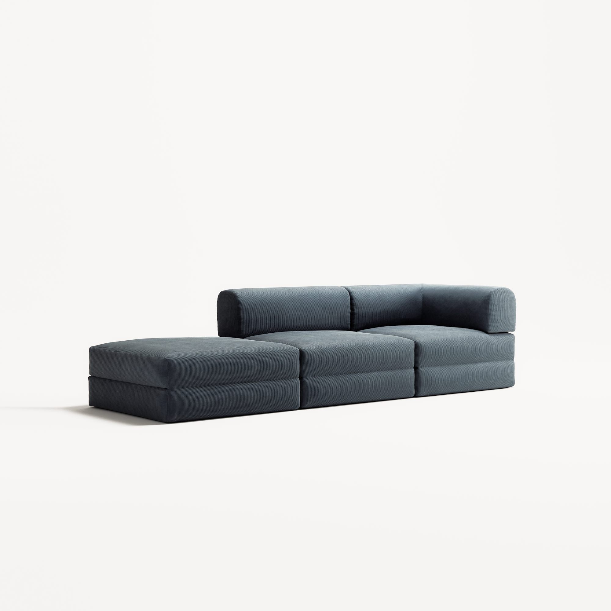 LUNA - 2 Seat with open end - Left - Corduroy Dark Blue