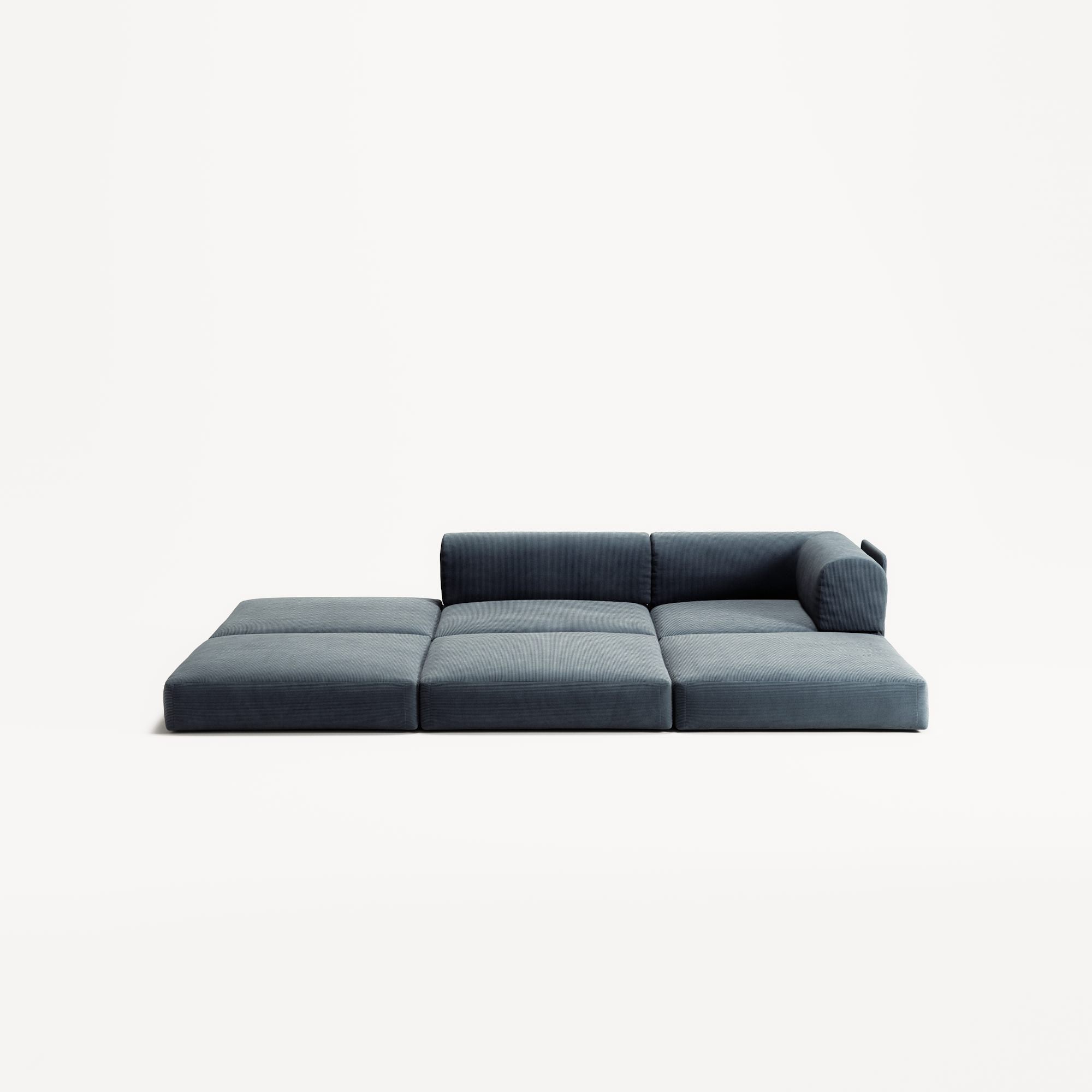 LUNA - 2 Seat with open end - Left - Corduroy Dark Blue