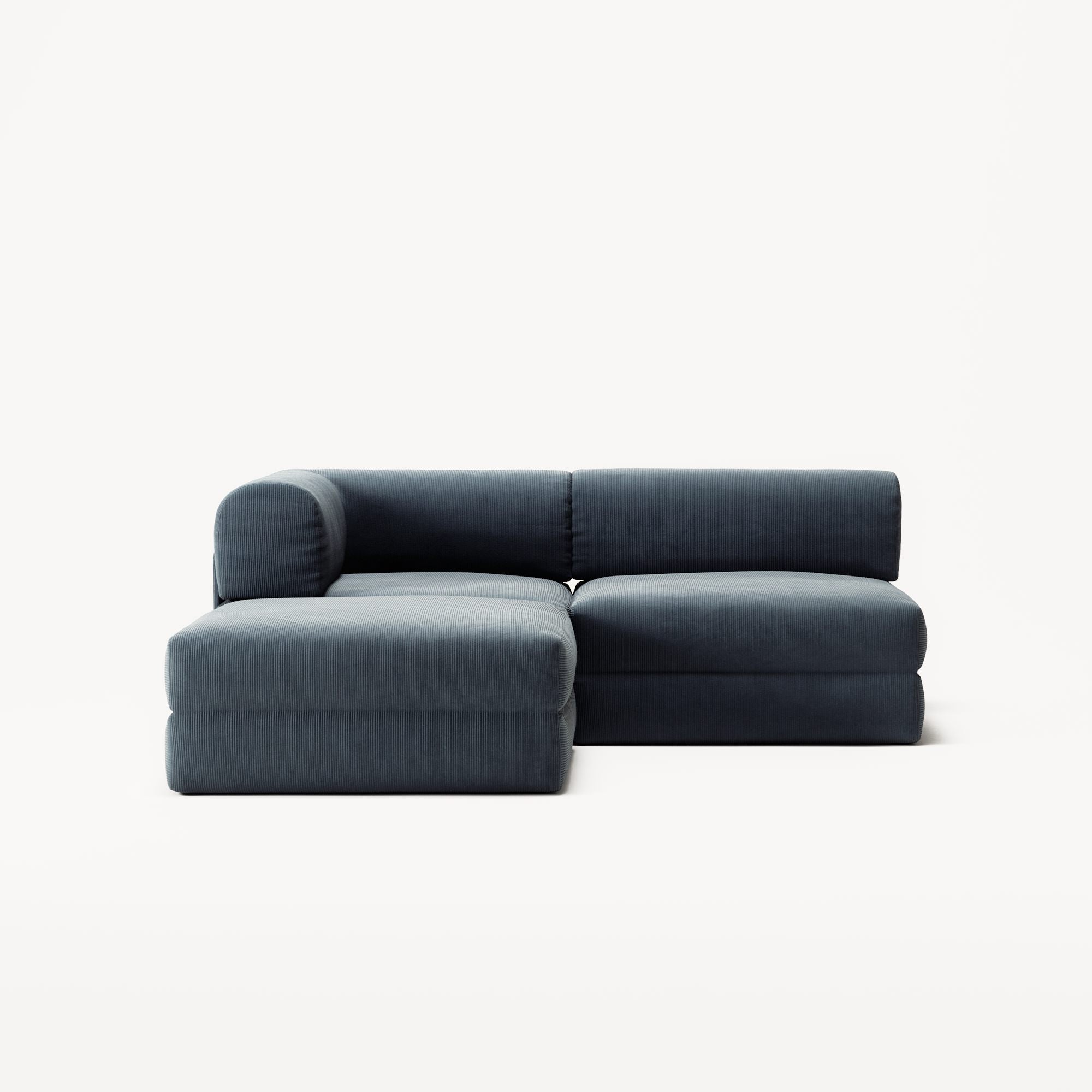 LUNA - 2 Seat with open end - Right - Corduroy Dark Blue