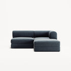 LUNA - 2 Seat with open end - Left - Corduroy Dark Blue
