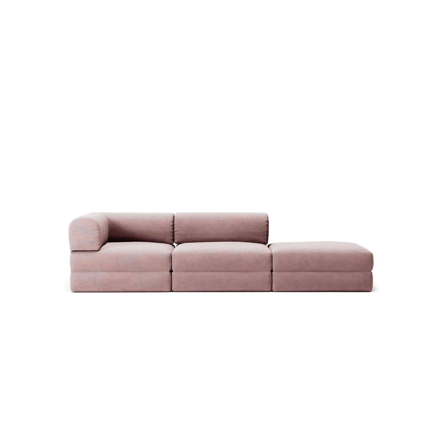 LUNA - 2 Seat with open end - Right - Corduroy Soft Pink