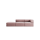 LUNA - 2 Seat with open end - Left - Corduroy Soft Pink