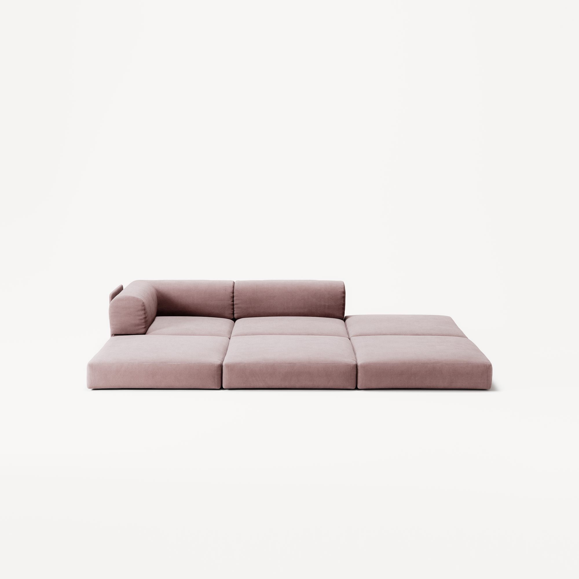 LUNA - 2 Seat with open end - Right - Corduroy Soft Pink