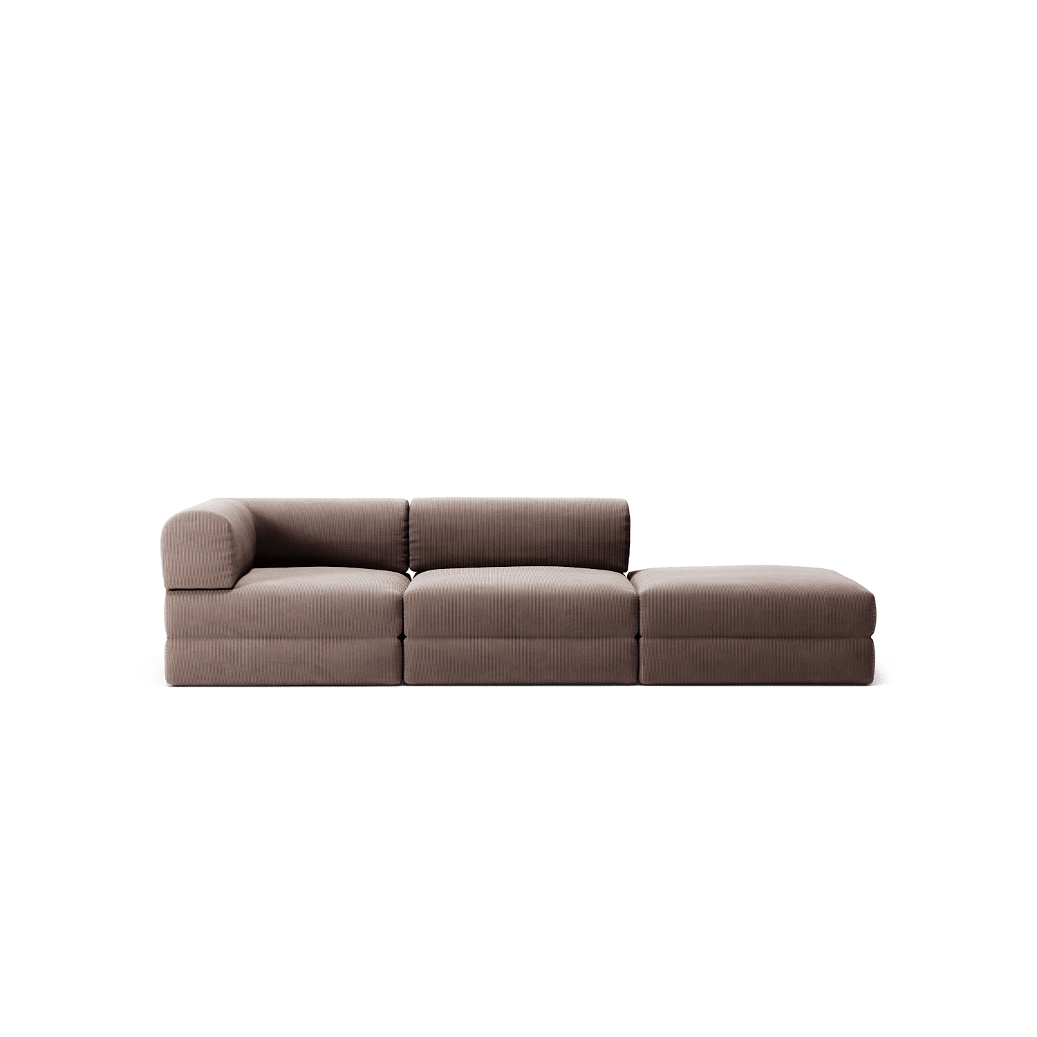 LUNA - 2 Seat with open end - Right - Corduroy Warm Brown