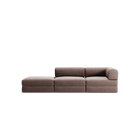 LUNA - 2 Seat with open end - Left - Corduroy Warm Brown