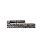 LUNA - 2 Seat with open end - Right - Chenille Jacquard Zebra Black White