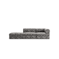 LUNA - 2 Seat with open end - Left - Chenille Jacquard Zebra Black White
